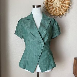Lulumari Buttonfront Green Top